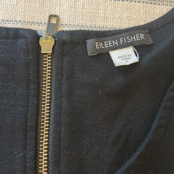 Eileen Fisher Ponte knit v neck 3-4 slv Black Dress size Small (true to size) - Picture 5 of 11